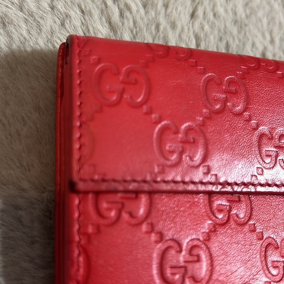 Gucci monogram wallet vintage 100% authentic serial # in pics Red Price Is Firm - Picture 14 of 15